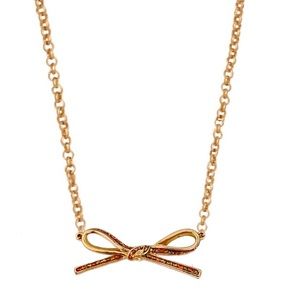 KATE SPADE • Gold Mini Skinny Glitter Bow Necklace